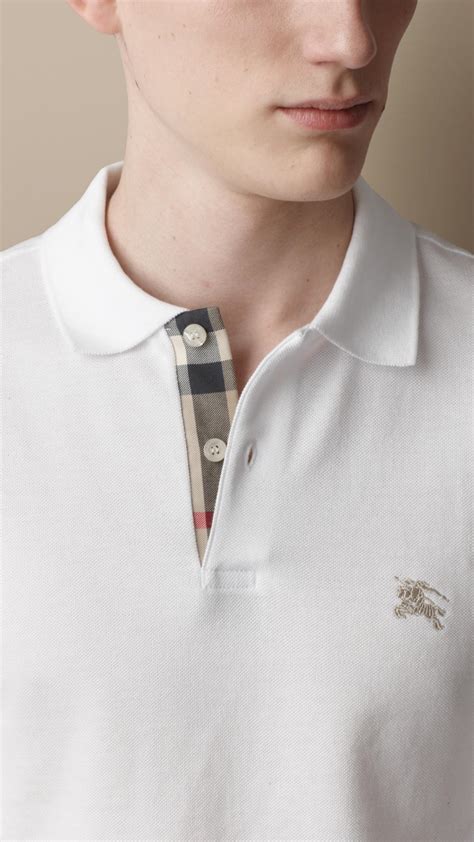 burberry white polo shirt men's